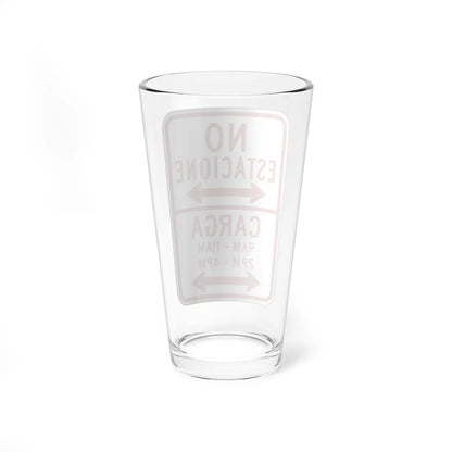 MUTCD-PR R7-12 open text (Puerto Rico) (Road Sign) Pint Glass 16oz - Go Mug Yourself