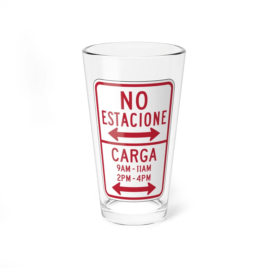 MUTCD-PR R7-12 (Puerto Rico) (Road Sign) Pint Glass 16oz 16oz - Go Mug Yourself