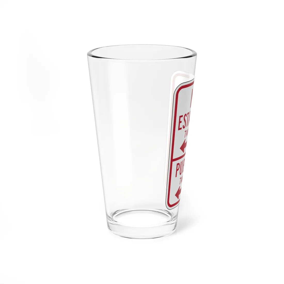 MUTCD-PR R7-13 open text (Puerto Rico) (Road Sign) Pint Glass 16oz - Go Mug Yourself