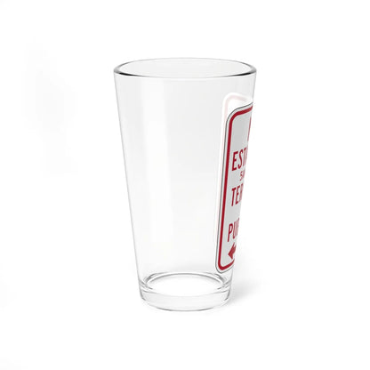 MUTCD-PR R7-16 open text (Puerto Rico) (Road Sign) Pint Glass 16oz - Go Mug Yourself