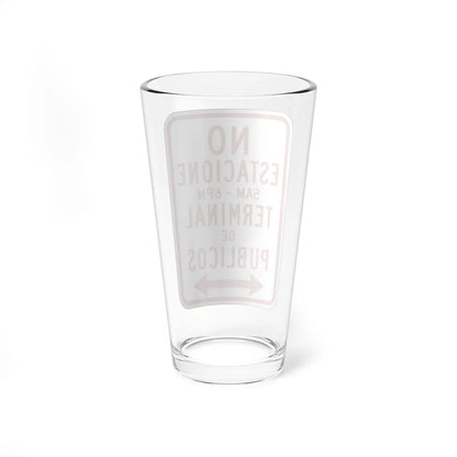 MUTCD-PR R7-16 open text (Puerto Rico) (Road Sign) Pint Glass 16oz - Go Mug Yourself