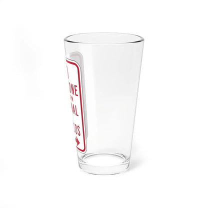 MUTCD-PR R7-16 open text (Puerto Rico) (Road Sign) Pint Glass 16oz - Go Mug Yourself