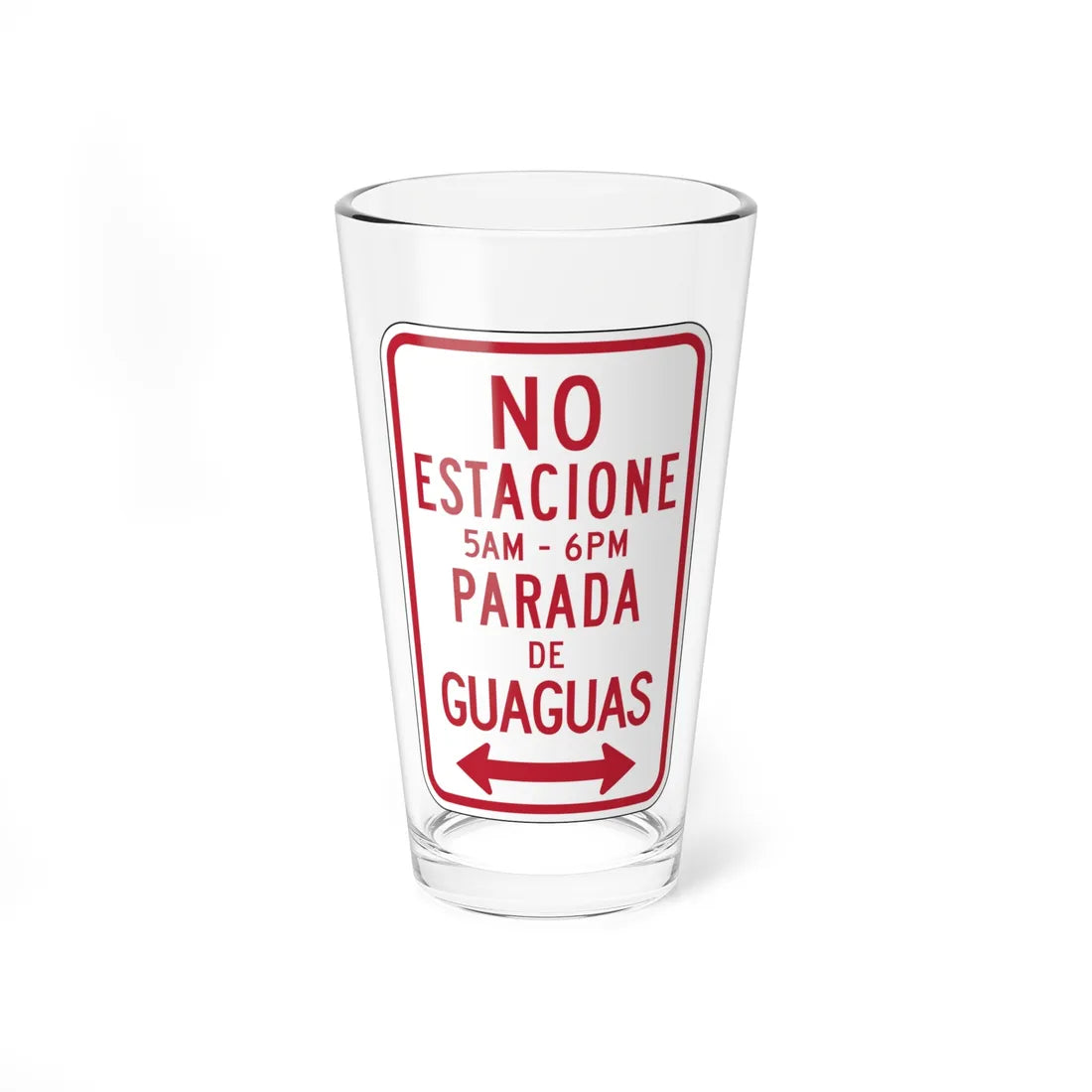 MUTCD-PR R7-17 open text (Puerto Rico) (Road Sign) Pint Glass 16oz - Go Mug Yourself