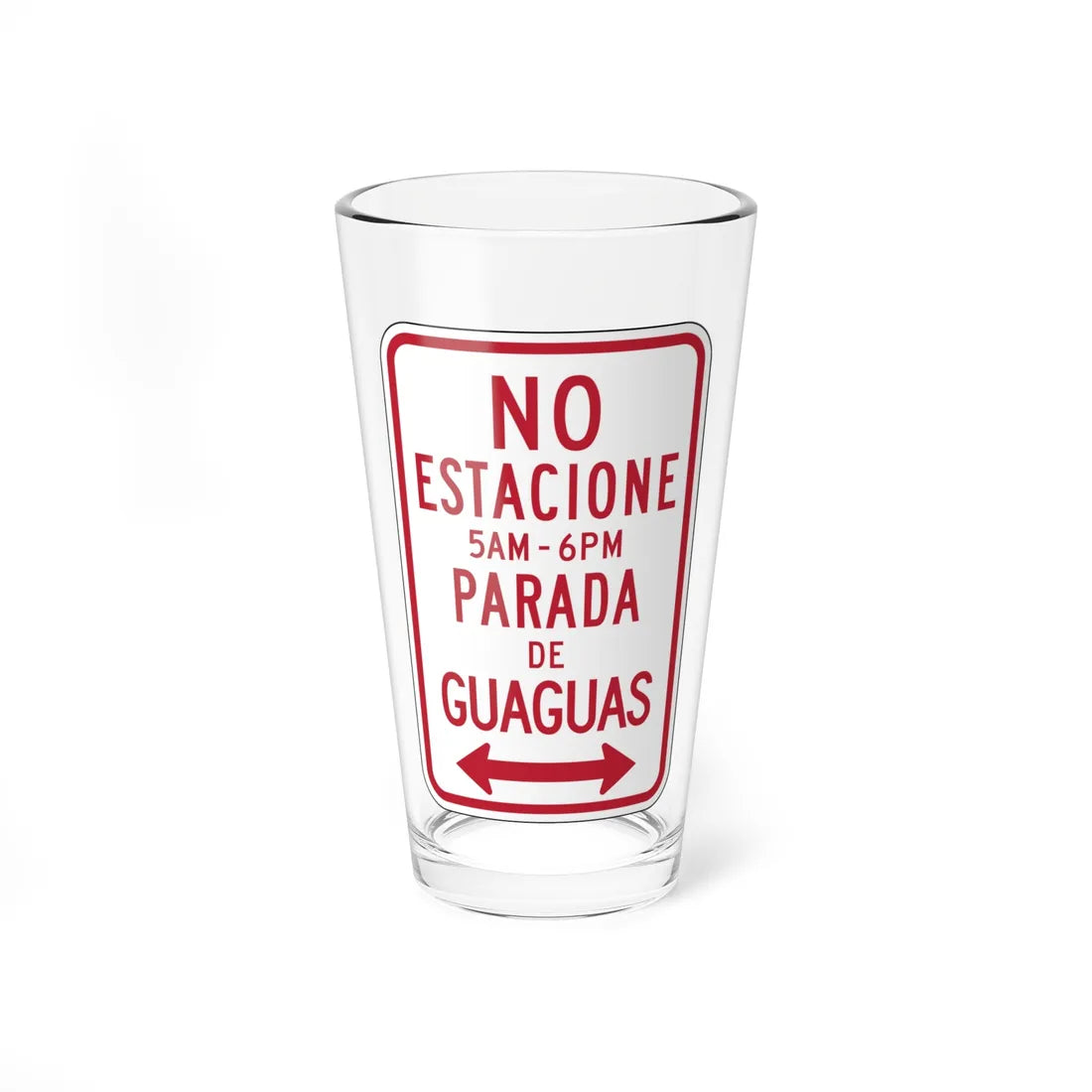 MUTCD-PR R7-17 (Puerto Rico) (Road Sign) Pint Glass 16oz 16oz - Go Mug Yourself