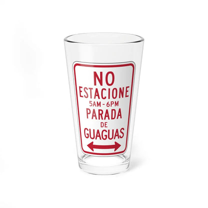 MUTCD-PR R7-17 (Puerto Rico) (Road Sign) Pint Glass 16oz 16oz - Go Mug Yourself