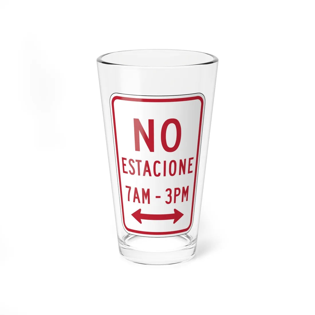 MUTCD-PR R7-2 open text (Puerto Rico) (Road Sign) Pint Glass 16oz 16oz - Go Mug Yourself