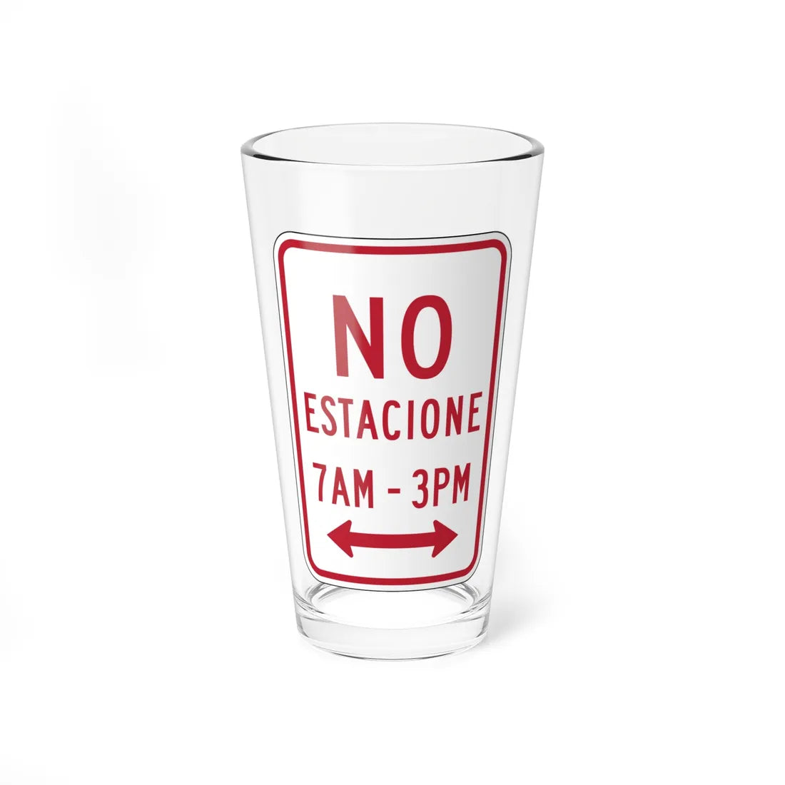 MUTCD-PR R7-2 (Puerto Rico) (Road Sign) Pint Glass 16oz 16oz - Go Mug Yourself