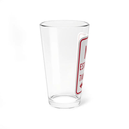 MUTCD-PR R7-2 (Puerto Rico) (Road Sign) Pint Glass 16oz - Go Mug Yourself