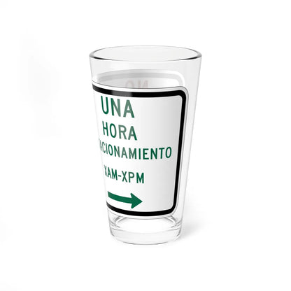 MUTCD-PR R7-200 open text (Puerto Rico) (Road Sign) Pint Glass 16oz - Go Mug Yourself