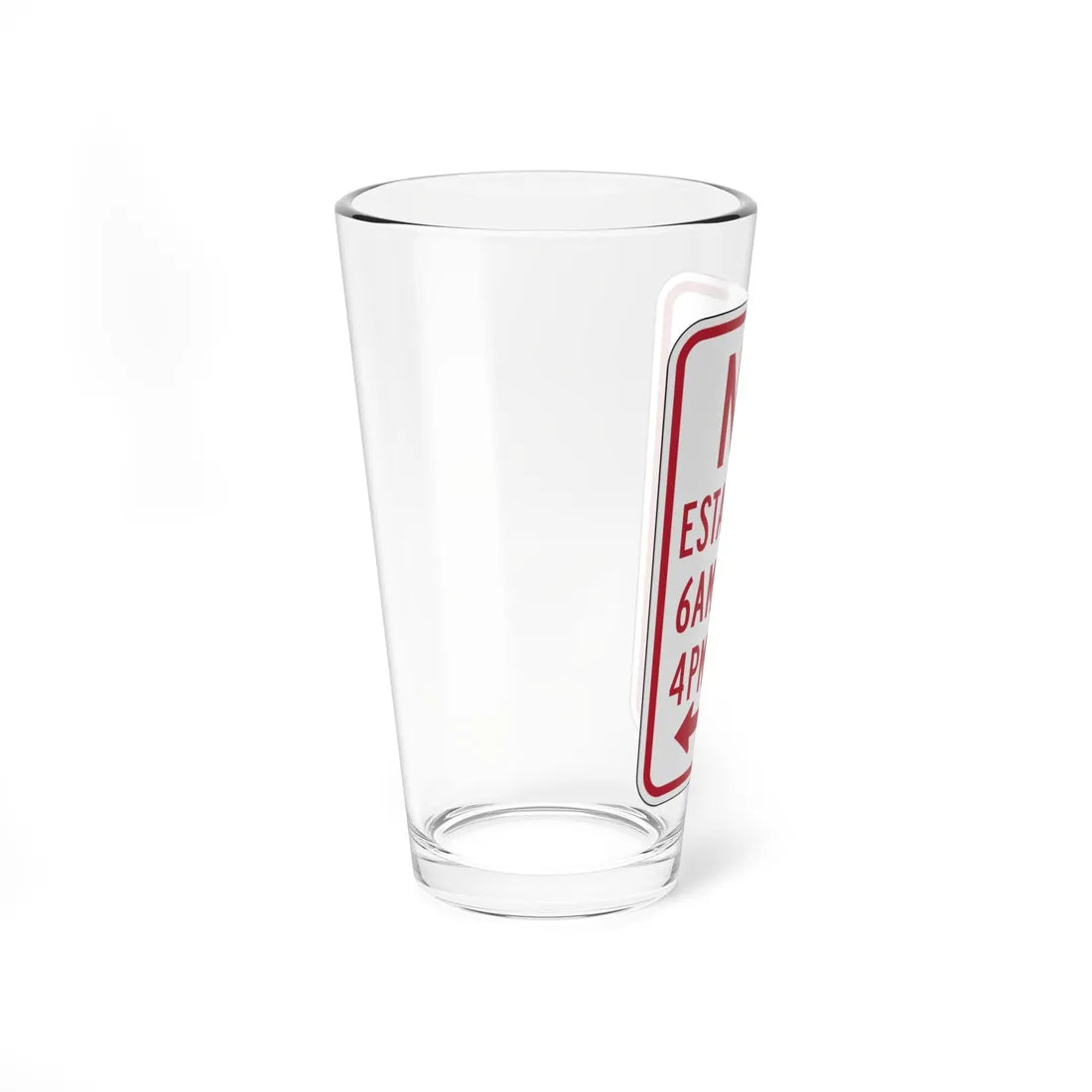 MUTCD-PR R7-2a open text (Puerto Rico) (Road Sign) Pint Glass 16oz - Go Mug Yourself