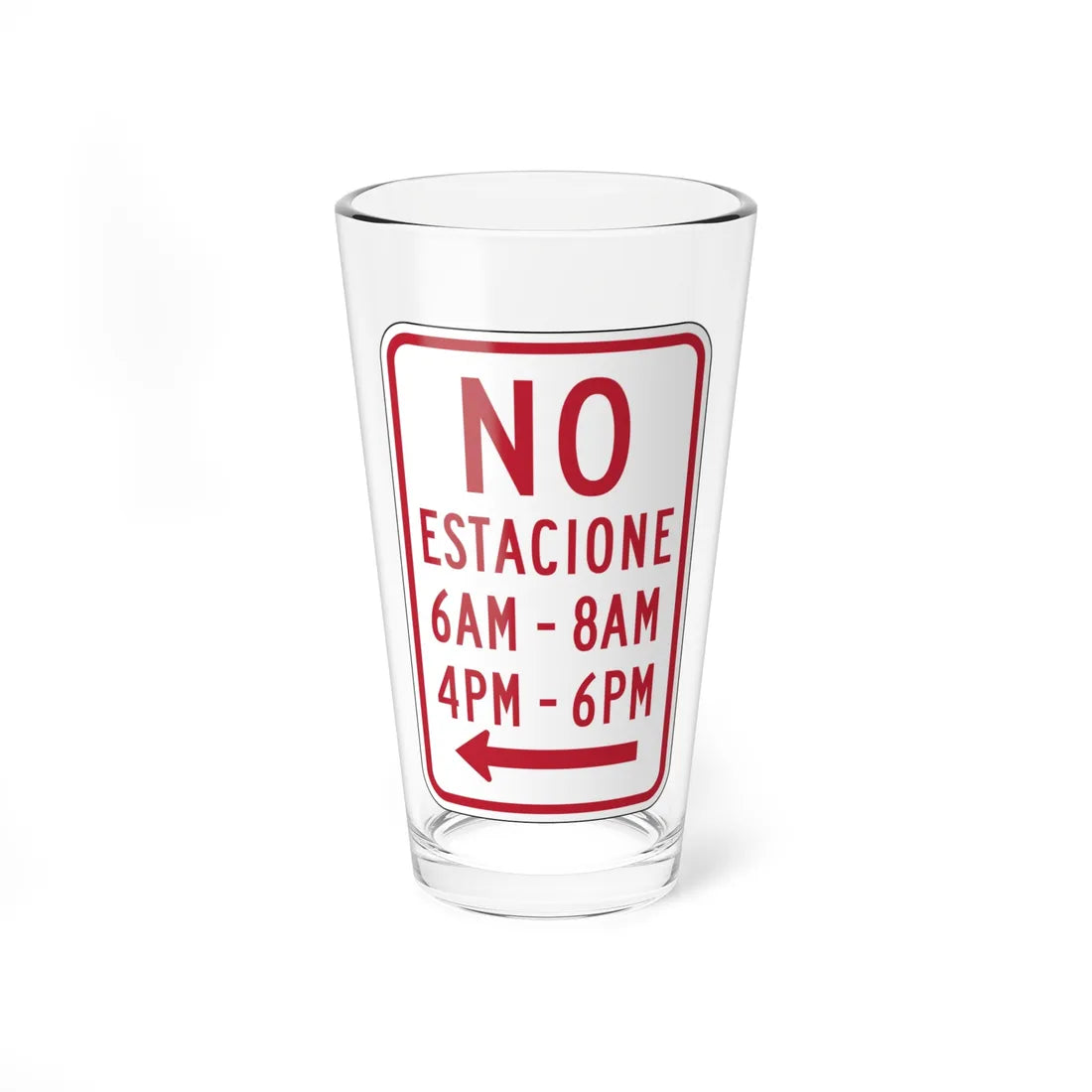 MUTCD-PR R7-2a (Puerto Rico) (Road Sign) Pint Glass 16oz - Go Mug Yourself