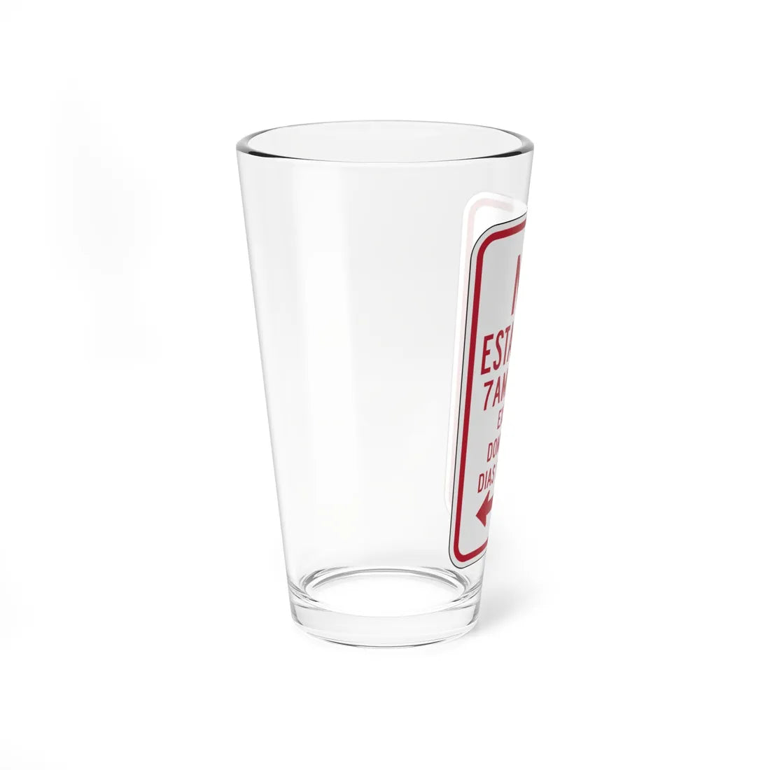 MUTCD-PR R7-3a open text (Puerto Rico) (Road Sign) Pint Glass 16oz - Go Mug Yourself