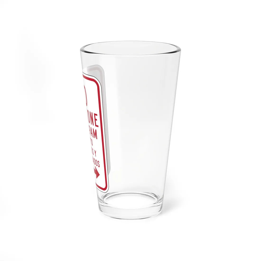 MUTCD-PR R7-3a open text (Puerto Rico) (Road Sign) Pint Glass 16oz - Go Mug Yourself