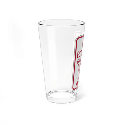 MUTCD-PR R7-3b (Puerto Rico) (Road Sign) Pint Glass 16oz - Go Mug Yourself