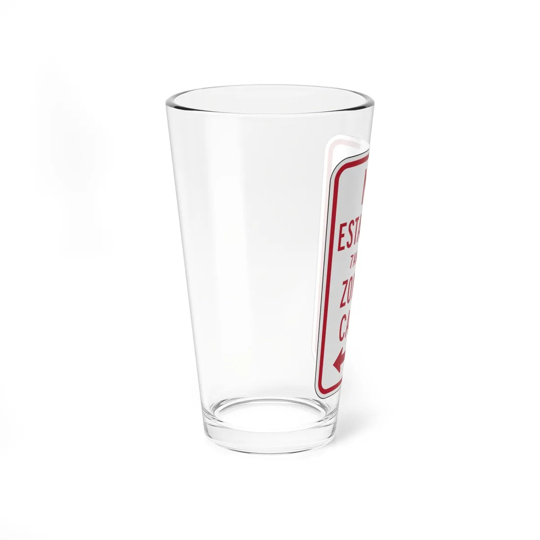 MUTCD-PR R7-6a open text (Puerto Rico) (Road Sign) Pint Glass 16oz - Go Mug Yourself
