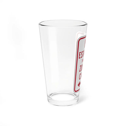 MUTCD-PR R7-6a open text (Puerto Rico) (Road Sign) Pint Glass 16oz - Go Mug Yourself