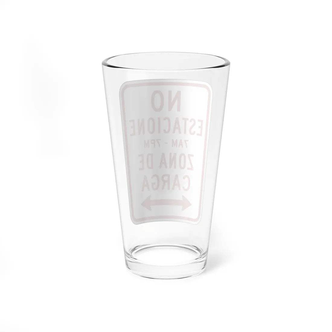 MUTCD-PR R7-6a open text (Puerto Rico) (Road Sign) Pint Glass 16oz - Go Mug Yourself