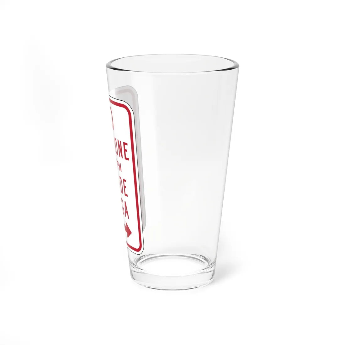 MUTCD-PR R7-6a open text (Puerto Rico) (Road Sign) Pint Glass 16oz - Go Mug Yourself