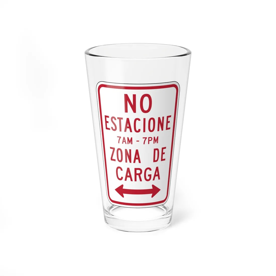 MUTCD-PR R7-6a (Puerto Rico) (Road Sign) Pint Glass 16oz 16oz - Go Mug Yourself