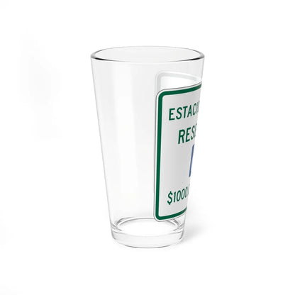 MUTCD-PR R7-8 open text (Puerto Rico) (Road Sign) Pint Glass 16oz - Go Mug Yourself