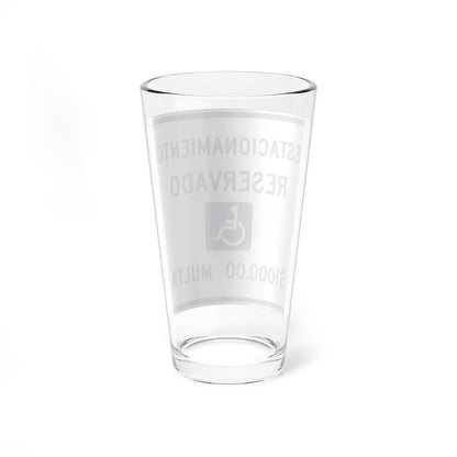MUTCD-PR R7-8 open text (Puerto Rico) (Road Sign) Pint Glass 16oz - Go Mug Yourself
