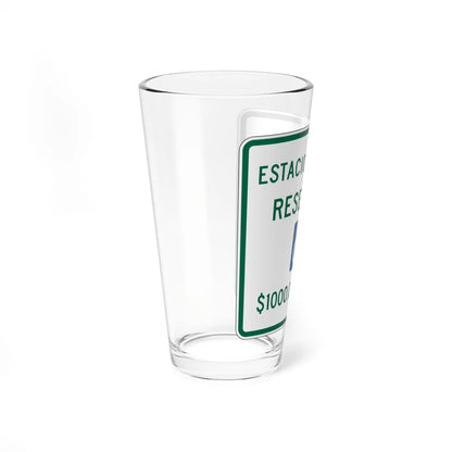 MUTCD-PR R7-8 (Puerto Rico) (Road Sign) Pint Glass 16oz - Go Mug Yourself