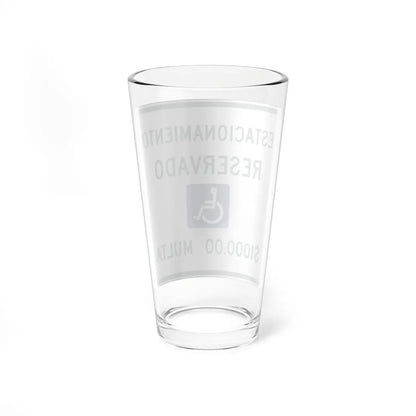 MUTCD-PR R7-8 (Puerto Rico) (Road Sign) Pint Glass 16oz - Go Mug Yourself