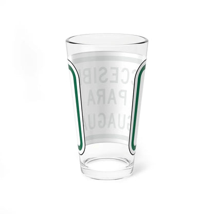 MUTCD-PR R7-8a (Puerto Rico) (Road Sign) Pint Glass 16oz - Go Mug Yourself