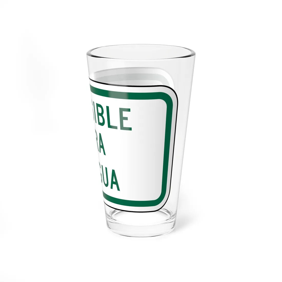 MUTCD-PR R7-8a (Puerto Rico) (Road Sign) Pint Glass 16oz - Go Mug Yourself