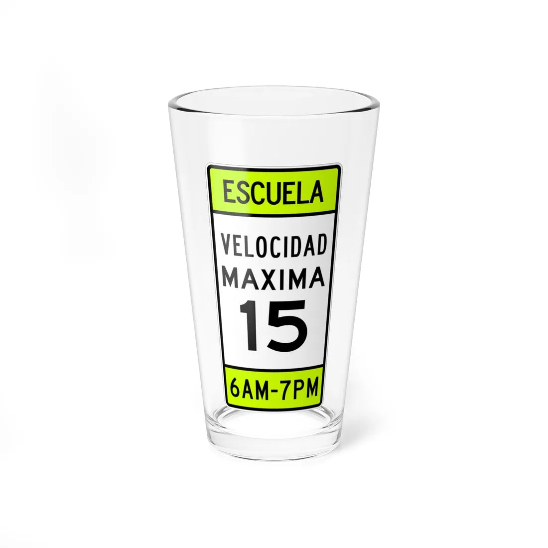 MUTCD-PR S5-115 (Puerto Rico) (Road Sign) Pint Glass 16oz 16oz - Go Mug Yourself