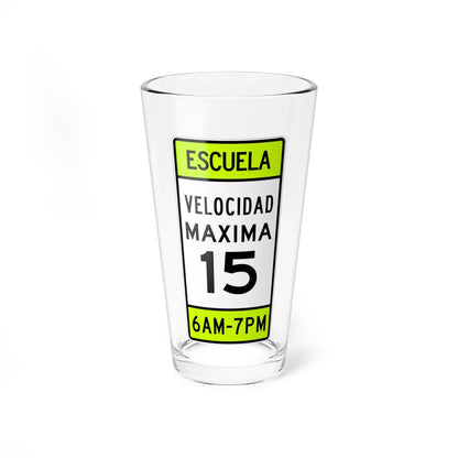 MUTCD-PR S5-115 (Puerto Rico) (Road Sign) Pint Glass 16oz 16oz - Go Mug Yourself