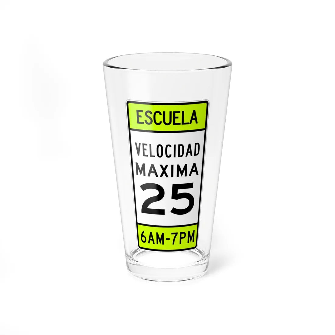 MUTCD-PR S5-125 (Puerto Rico) (Road Sign) Pint Glass 16oz 16oz - Go Mug Yourself