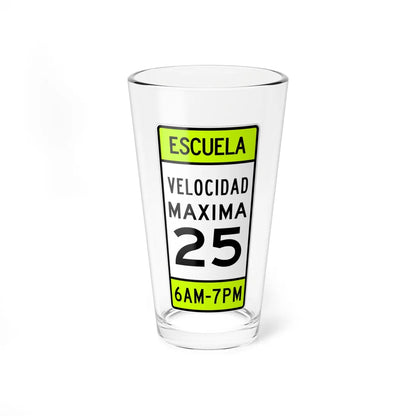 MUTCD-PR S5-125 (Puerto Rico) (Road Sign) Pint Glass 16oz 16oz - Go Mug Yourself