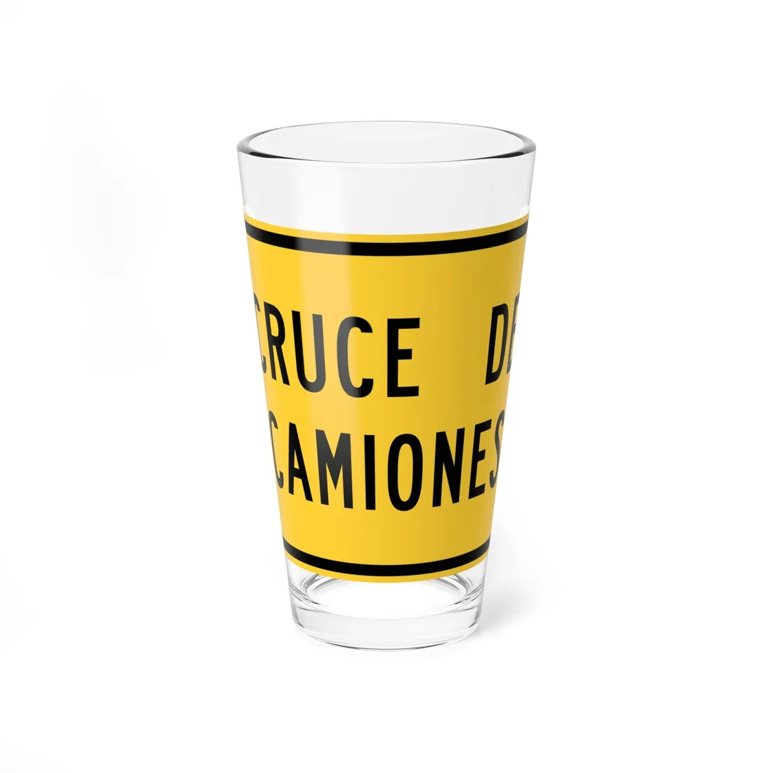 MUTCD-PR W11-10p (Puerto Rico) (Road Sign) Pint Glass 16oz 16oz - Go Mug Yourself