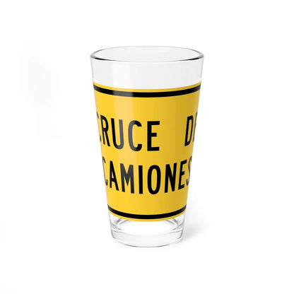 MUTCD-PR W11-10p (Puerto Rico) (Road Sign) Pint Glass 16oz 16oz - Go Mug Yourself
