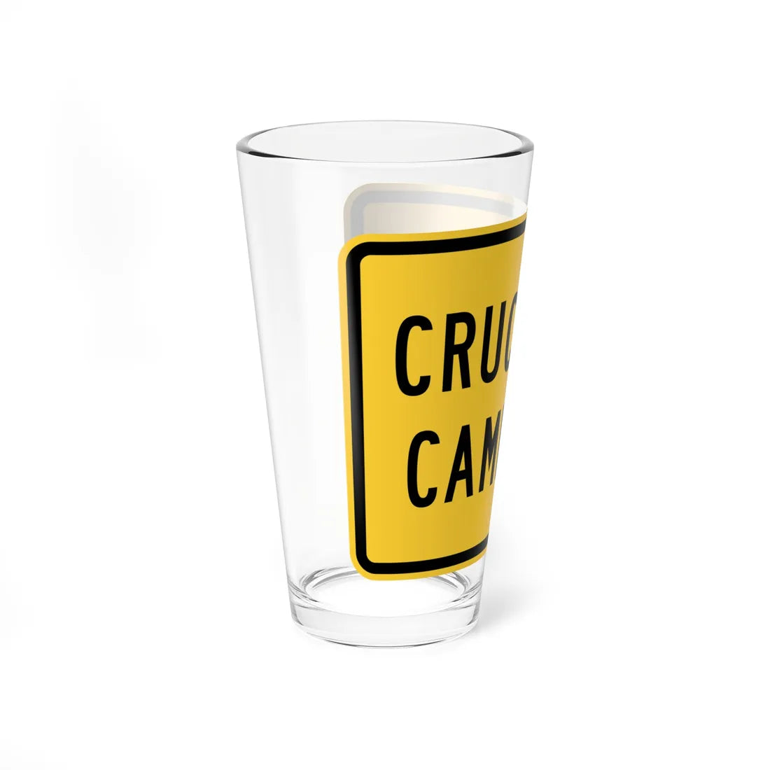MUTCD-PR W11-10p (Puerto Rico) (Road Sign) Pint Glass 16oz - Go Mug Yourself