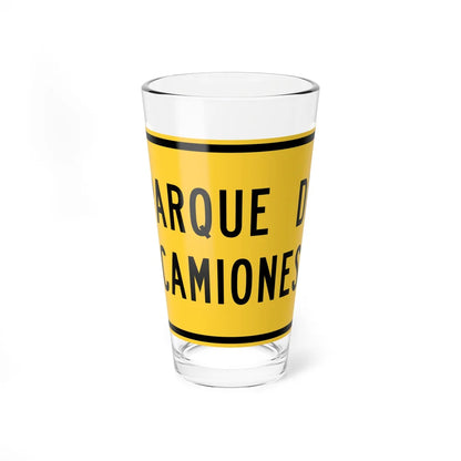 MUTCD-PR W11-8p (Puerto Rico) (Road Sign) Pint Glass 16oz 16oz - Go Mug Yourself