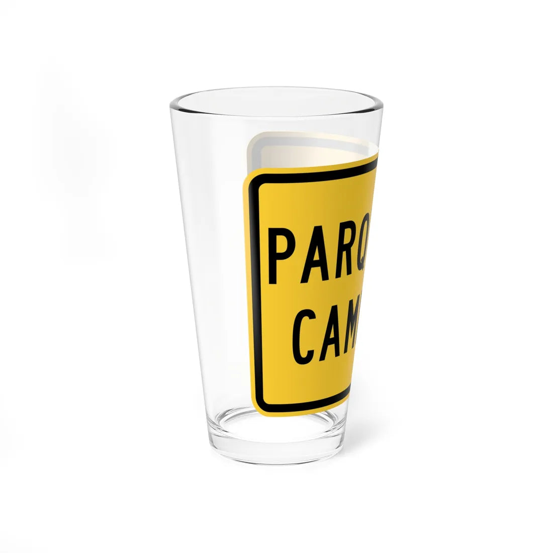 MUTCD-PR W11-8p (Puerto Rico) (Road Sign) Pint Glass 16oz - Go Mug Yourself