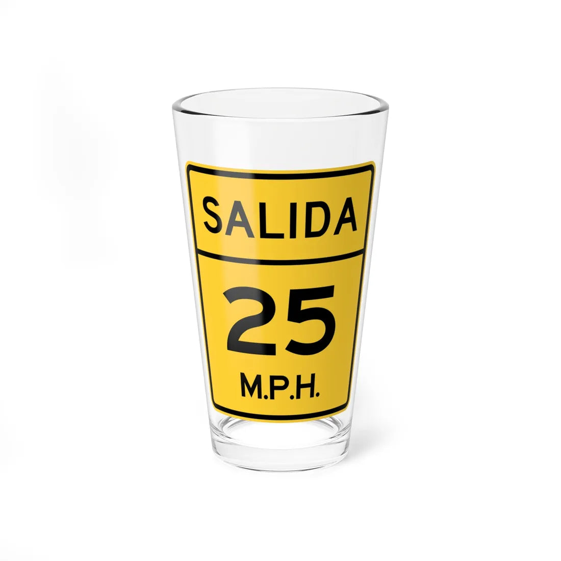 MUTCD-PR W13-2 (Puerto Rico) (Road Sign) Pint Glass 16oz 16oz - Go Mug Yourself