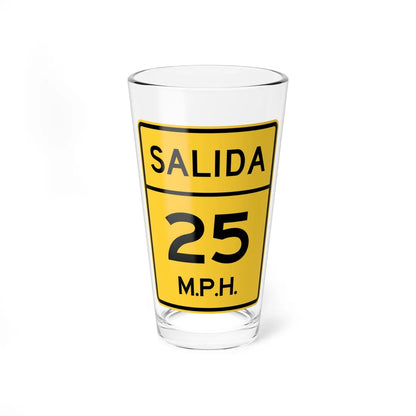 MUTCD-PR W13-2 (Puerto Rico) (Road Sign) Pint Glass 16oz 16oz - Go Mug Yourself