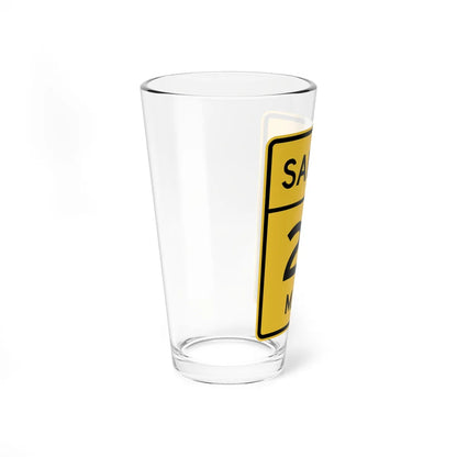 MUTCD-PR W13-2 (Puerto Rico) (Road Sign) Pint Glass 16oz - Go Mug Yourself