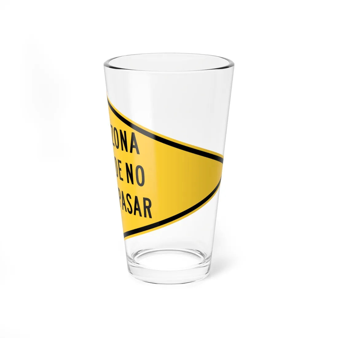 MUTCD-PR W14-3 (Puerto Rico) (Road Sign) Pint Glass 16oz 16oz - Go Mug Yourself
