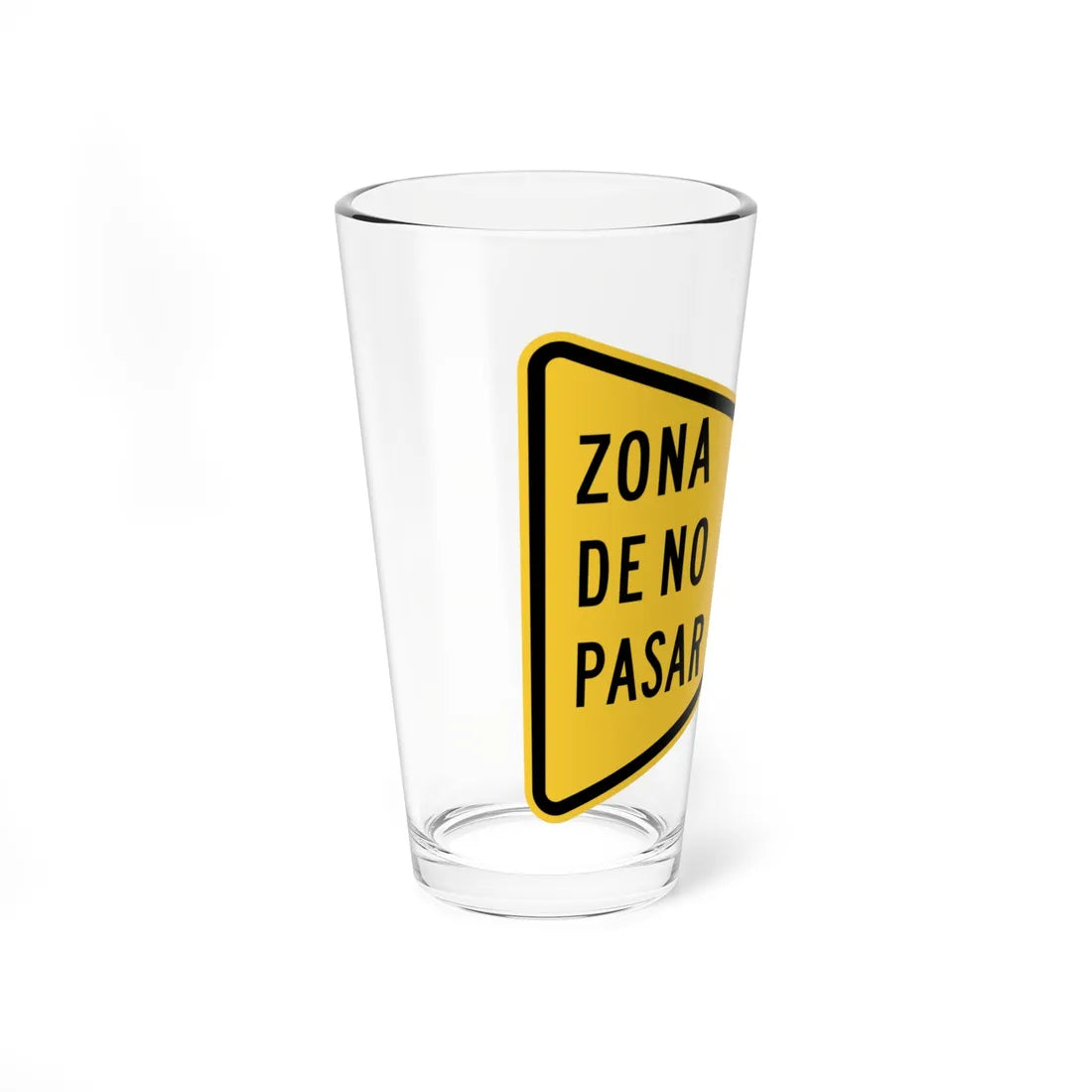 MUTCD-PR W14-3 (Puerto Rico) (Road Sign) Pint Glass 16oz - Go Mug Yourself