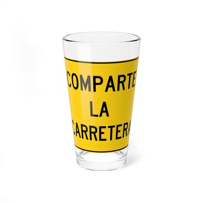 MUTCD-PR W16-1 (Puerto Rico) (Road Sign) Pint Glass 16oz - Go Mug Yourself
