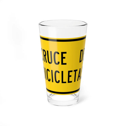 MUTCD-PR W16-19 (Puerto Rico) (Road Sign) Pint Glass 16oz 16oz - Go Mug Yourself