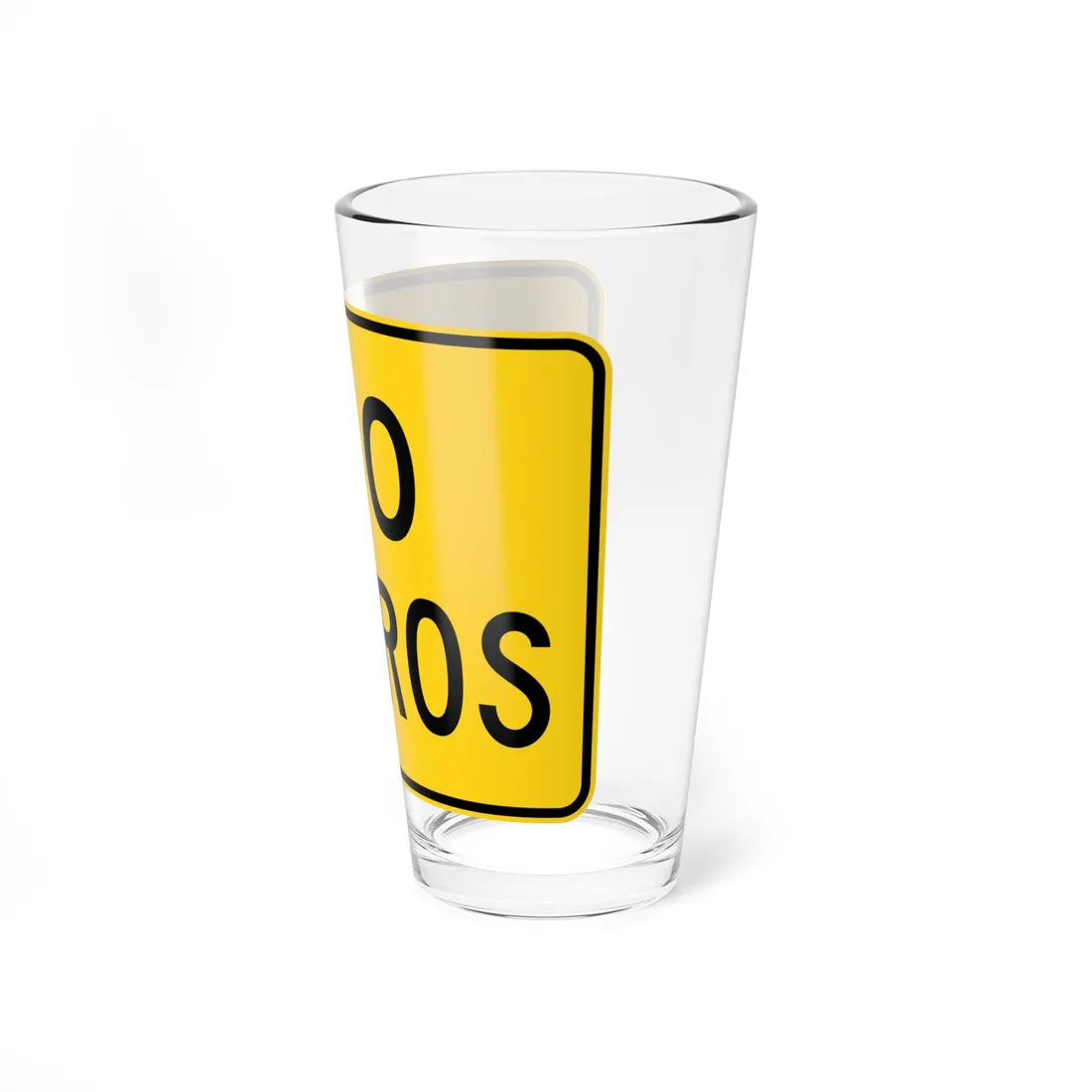 MUTCD-PR W16-2 (Puerto Rico) (Road Sign) Pint Glass 16oz - Go Mug Yourself