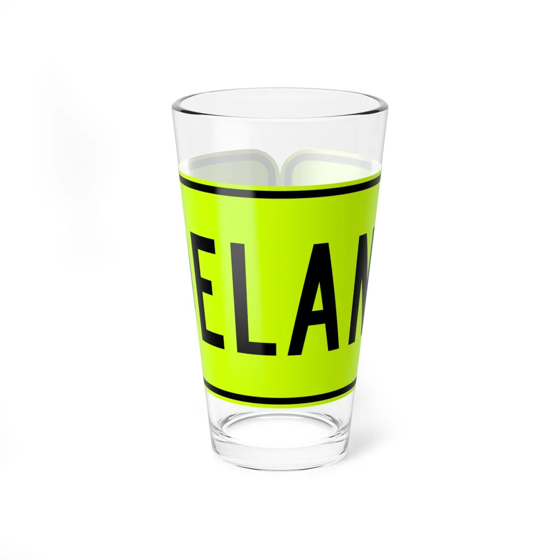 MUTCD-PR W16-9p fluorescent (Puerto Rico) (Road Sign) Pint Glass 16oz 16oz - Go Mug Yourself