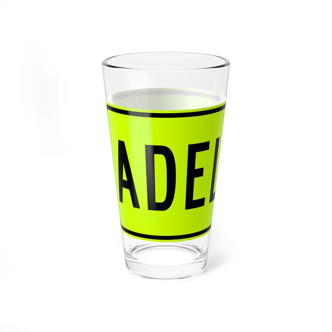 MUTCD-PR W16-9p fluorescent (Puerto Rico) (Road Sign) Pint Glass 16oz - Go Mug Yourself