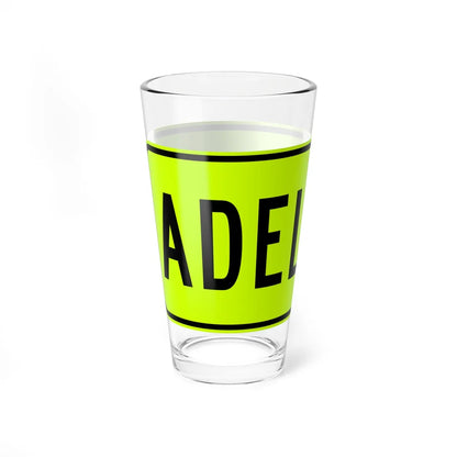 MUTCD-PR W16-9p fluorescent (Puerto Rico) (Road Sign) Pint Glass 16oz - Go Mug Yourself