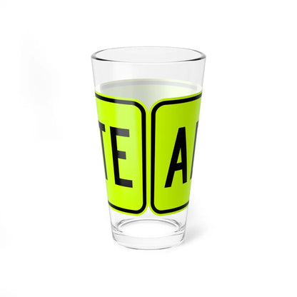 MUTCD-PR W16-9p fluorescent (Puerto Rico) (Road Sign) Pint Glass 16oz - Go Mug Yourself